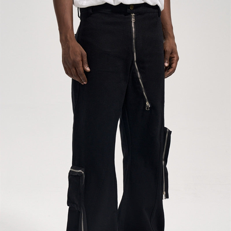Side Zipper Vintage 3D Cargo Pants