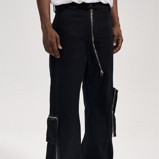 Side Zipper Vintage 3D Cargo Pants