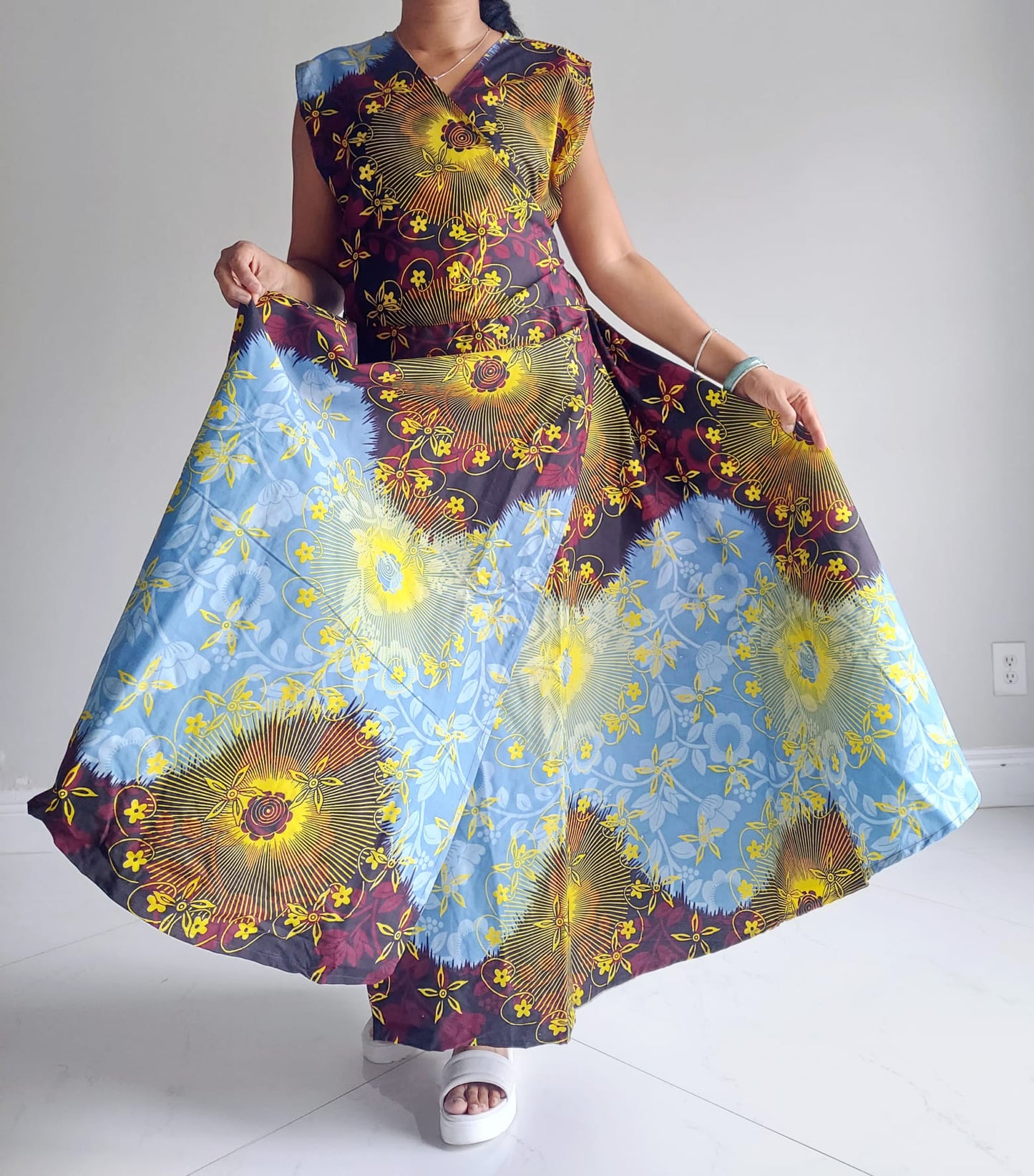 NEW-Long Wrap Dress