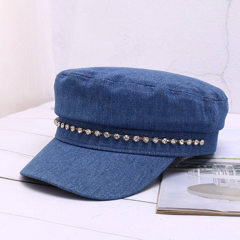 Oxford Cloth Denim Flat Cap