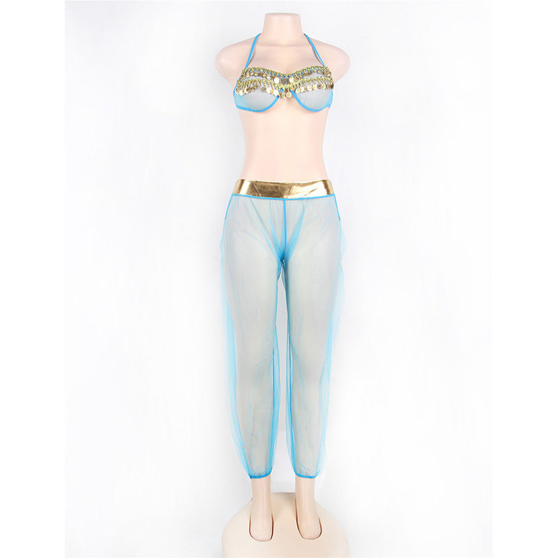 India See-through Mesh Lingerie Cos-Play Set