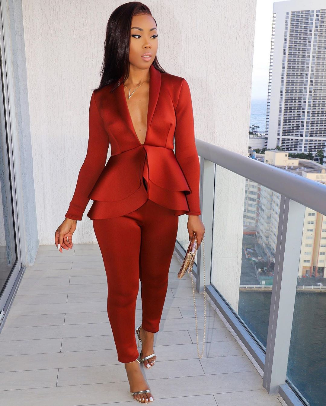 Sleek Two Piece Suit Set