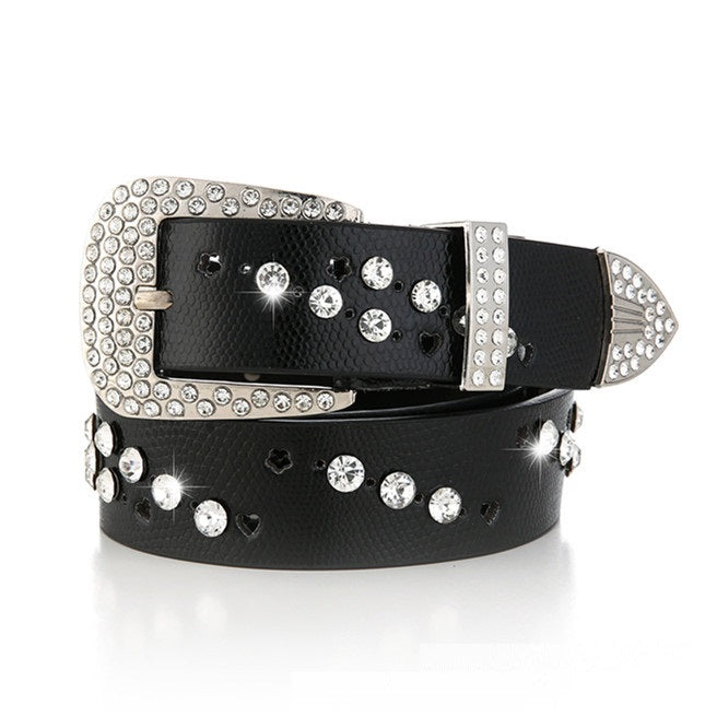 Faux Leather Bling Belt