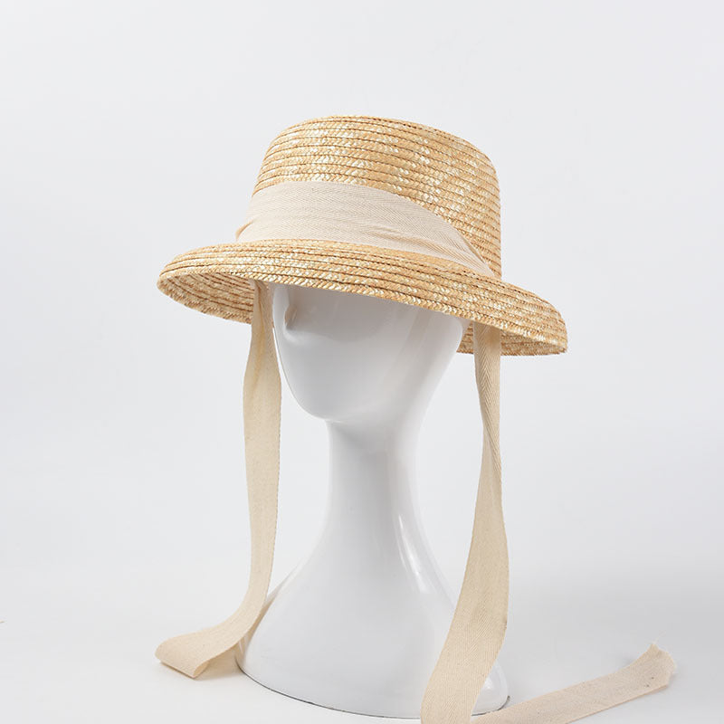 French Strap Straw Lampshade Hat