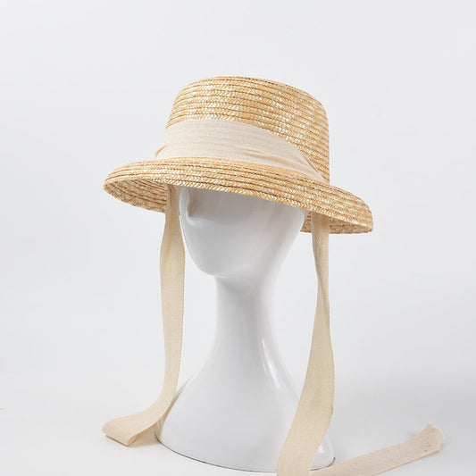 French Strap Straw Lampshade Hat
