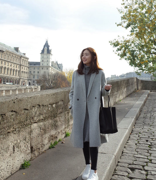 Loose Mid-length Woolen Coat