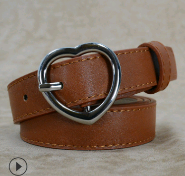 Love Buckle Leather Belt