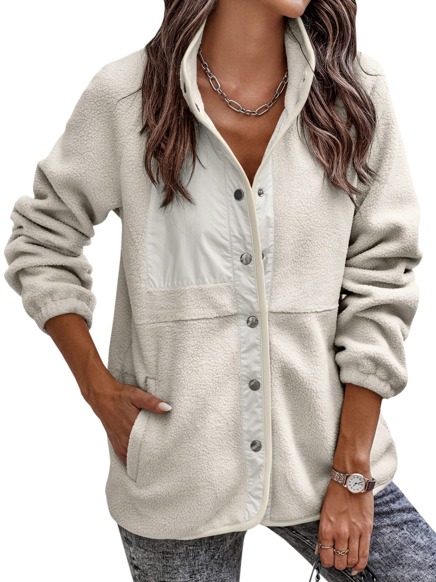 Button Up Polar Fleece Thermal Jacket