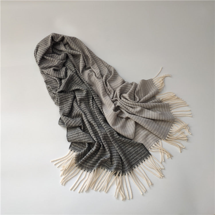 Imitation Cashmere Scarf w/Fringed Ends