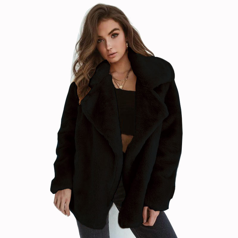Plush Big Lapel Sexy Slim Fit Jacket