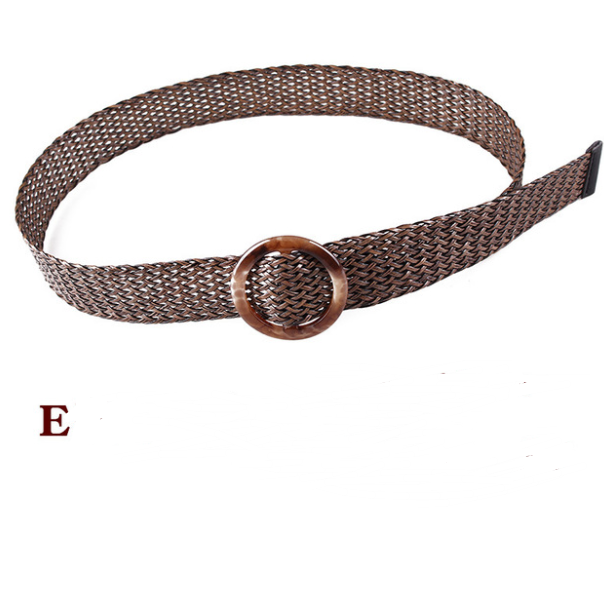Hemp Weaved Rope Belts w/Wood Buckles