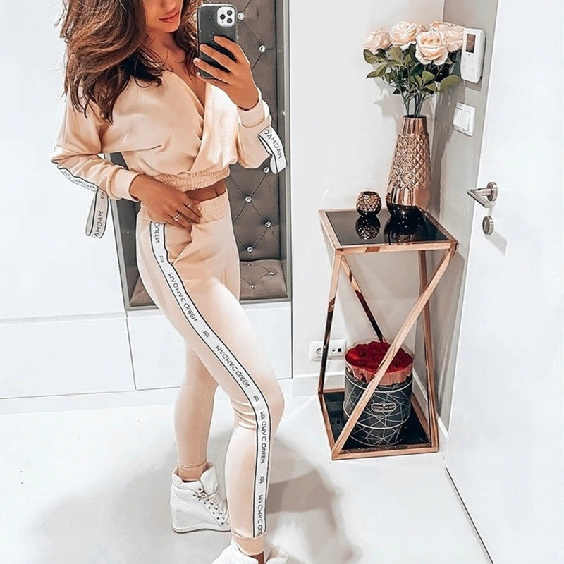 Sporty Crop TopTwo Piece Set