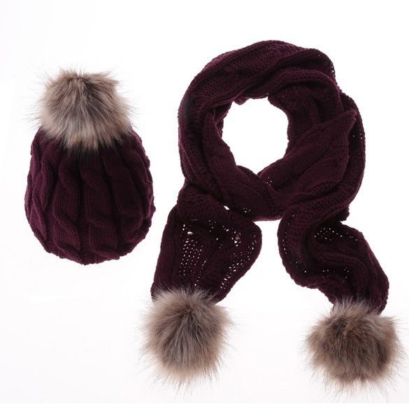 Woolen Figure 8 Hat & Scarf Set