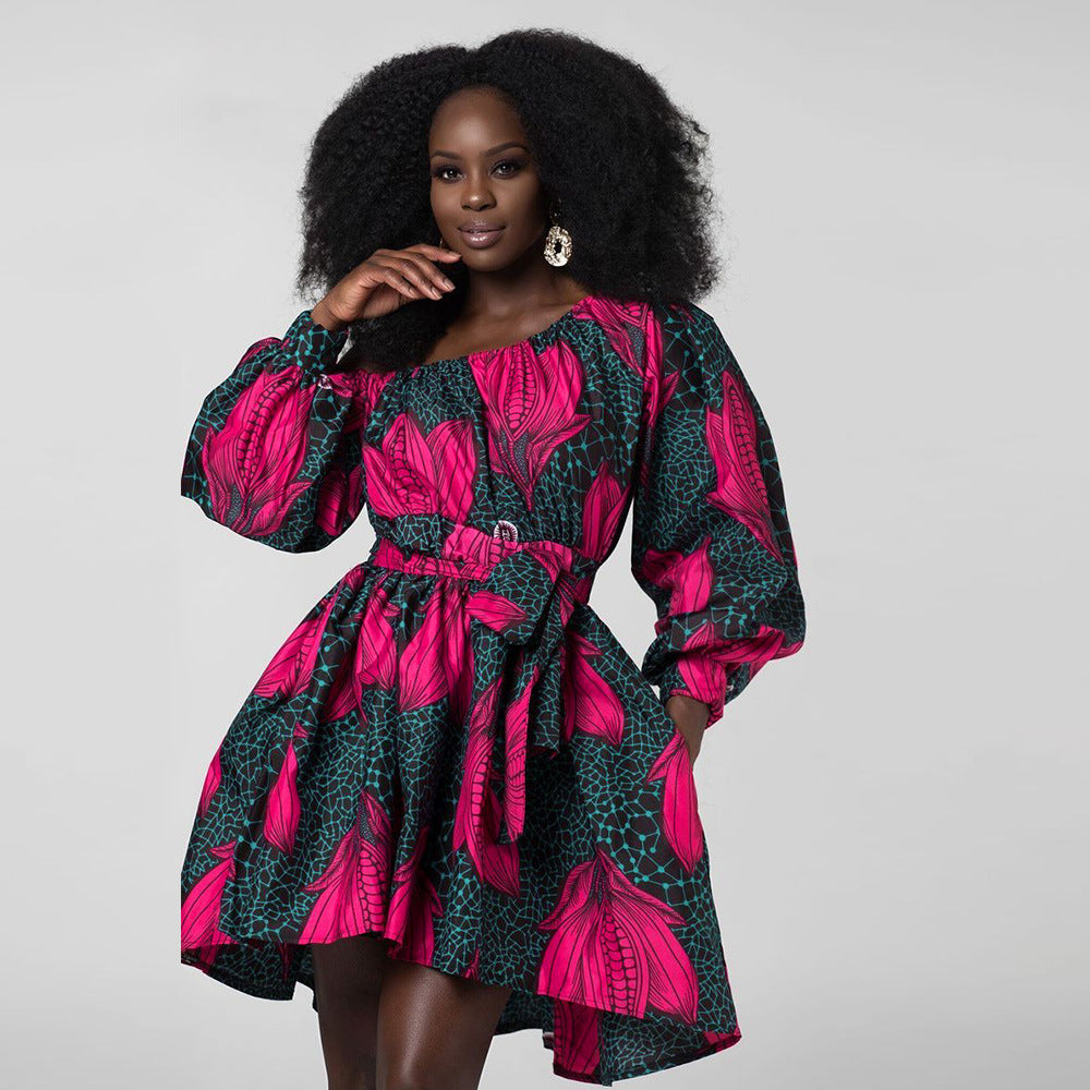 African Print Loose Waist Skirt