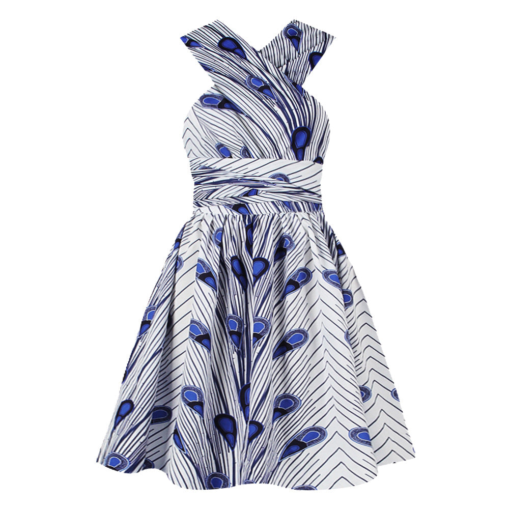 African Print Pleated Dress