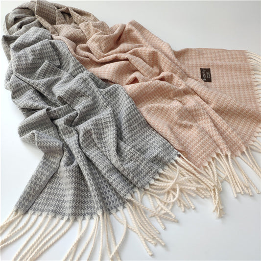 Imitation Cashmere Scarf w/Fringed Ends