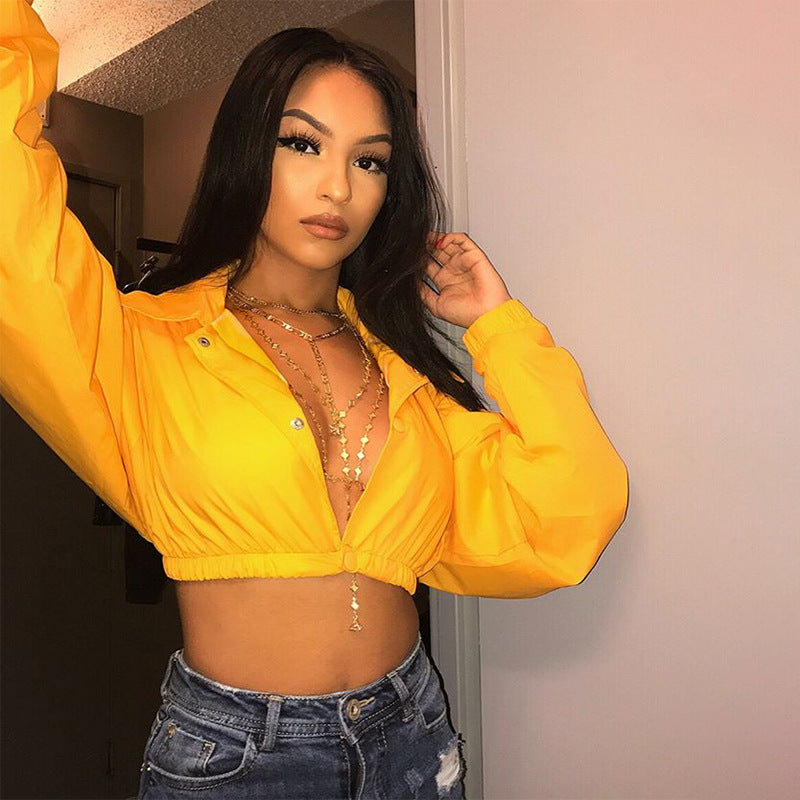 Yellow Cardi-Crop Jacket