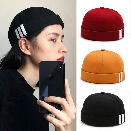 Trip Stripe Cotton Rimless Cap