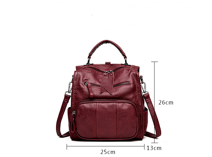 Faux Leather Multi Use Backpack/Handbag