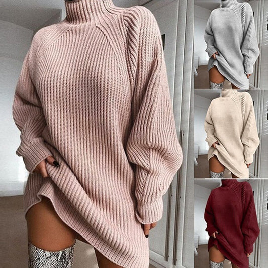 Long Turtle Neck Sweater Dress