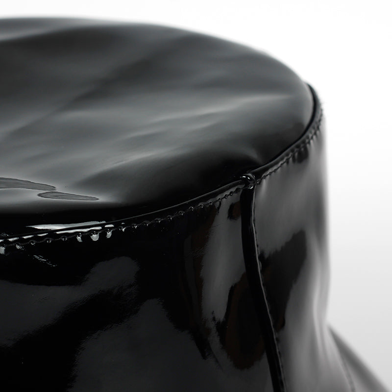 Shiny Faux Leather Bucket Hat
