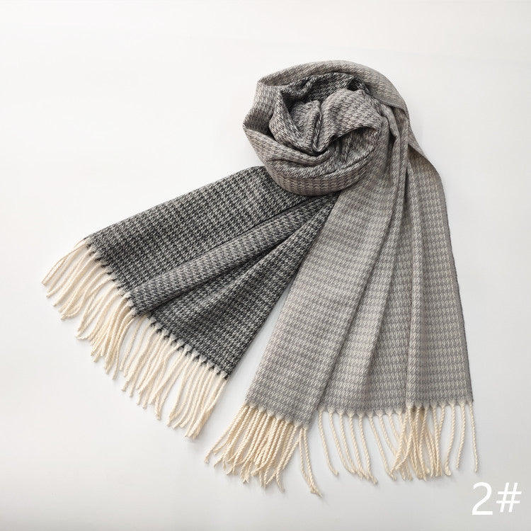 Imitation Cashmere Scarf w/Fringed Ends