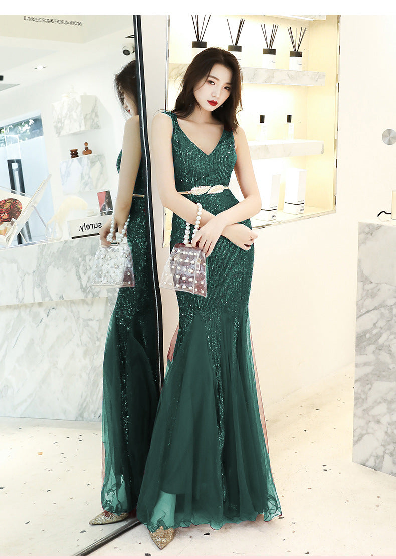 Long Dress w/Sequined Fishtail Toast