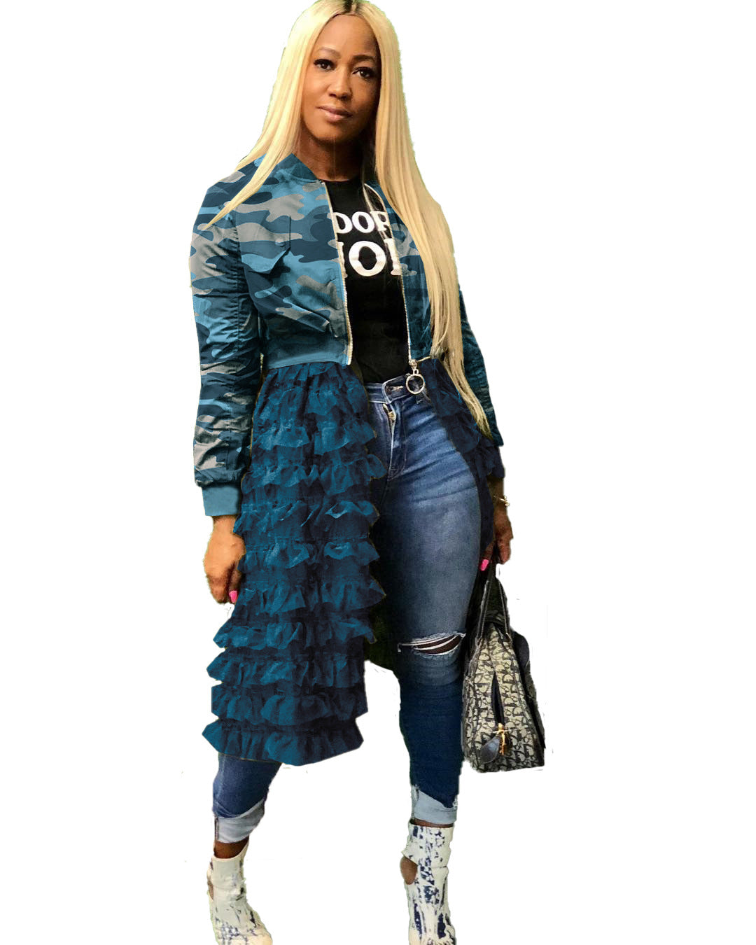 Camo Zip Jacket/Dress Hybrid (up to 3XL)