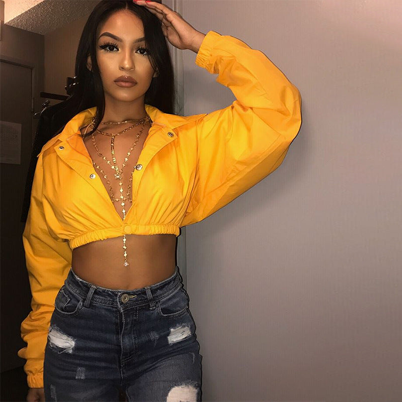 Yellow Cardi-Crop Jacket