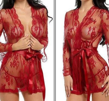 Lacy Bathrobe/Nightdress (up to 5XL)