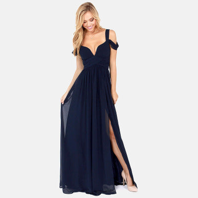 Long  Greek Style Chiffon Pleated Dress