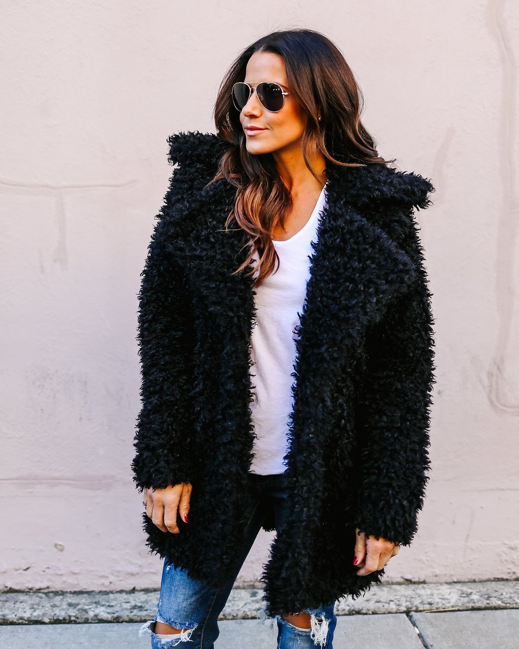 Fluffy Faux Fur Coat
