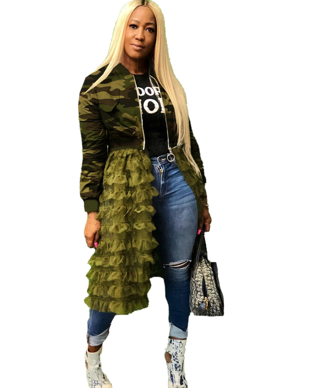 Camo Zip Jacket/Dress Hybrid (up to 3XL)