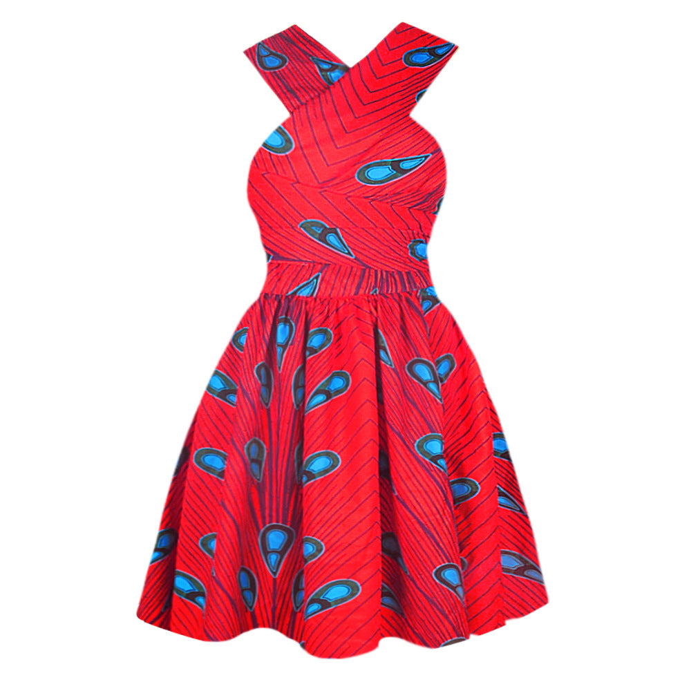African Print Pleated Dress