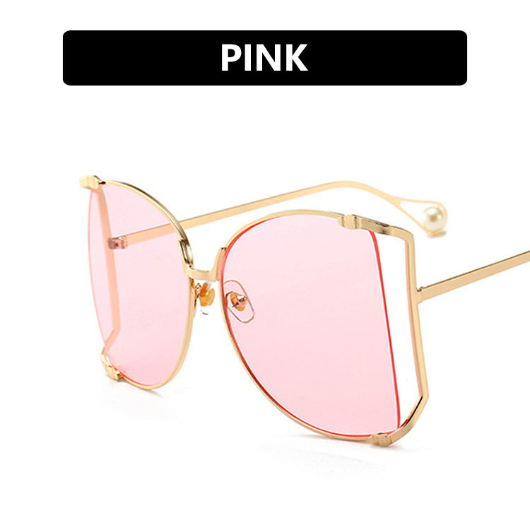 Classy Metal Frame Cutout Sunglasses