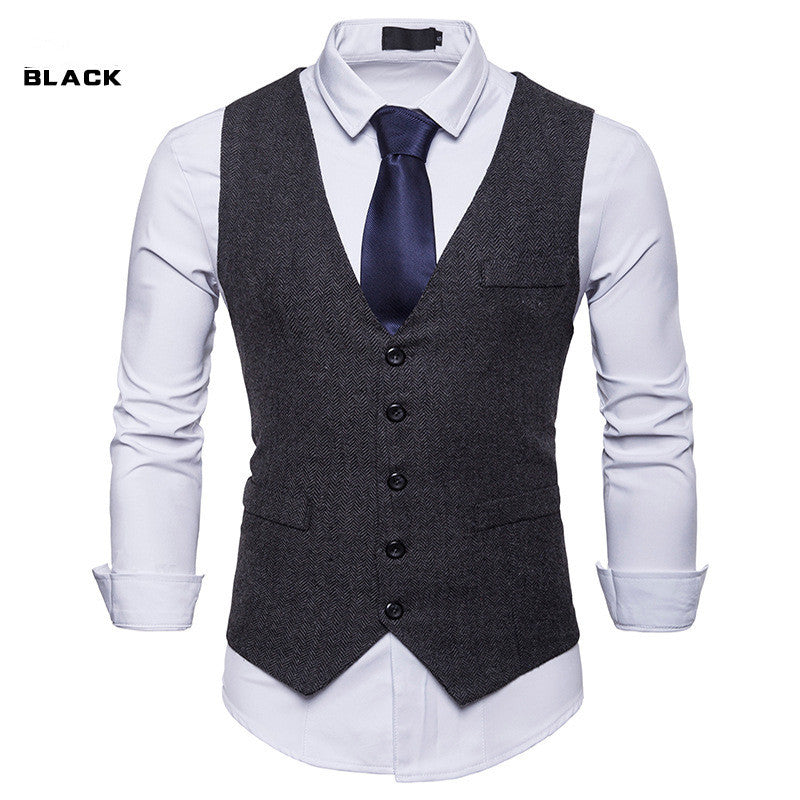 Single-breasted Woolen Vest