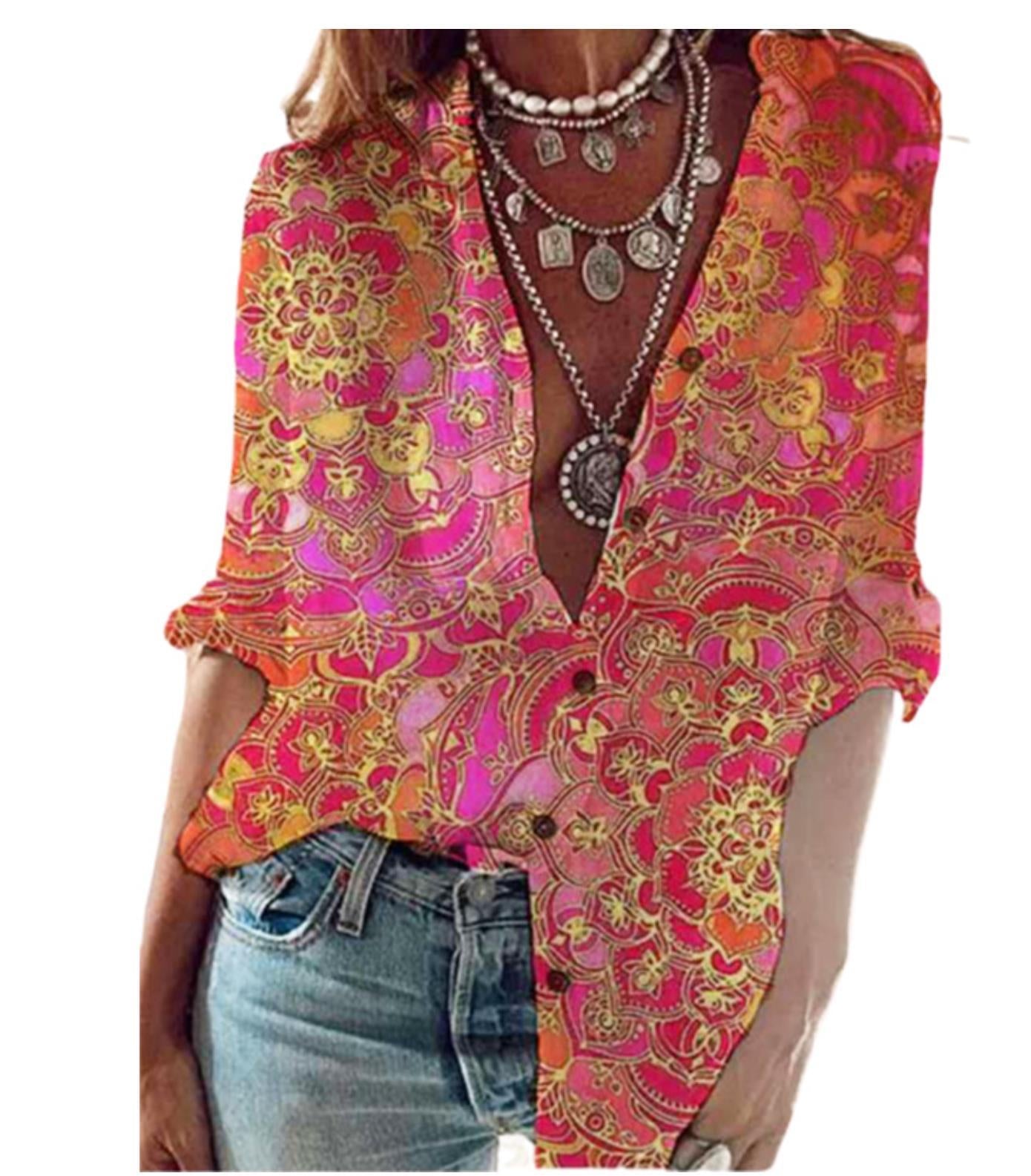 Floral Button Down Half Sleeve Shirt (up to 4XL)