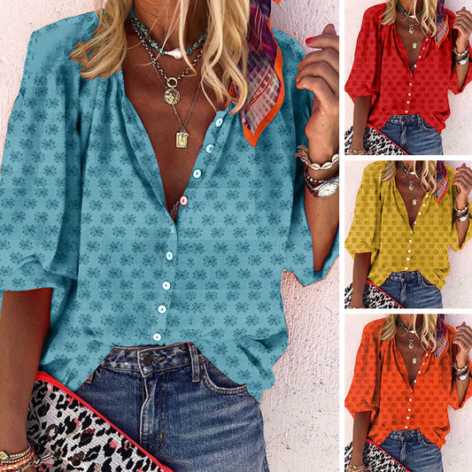 Printed Button-down Collar Shirt