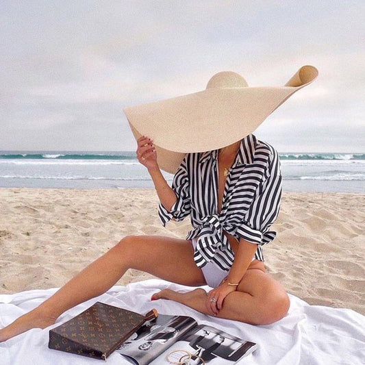 Oversized Wide Brim Straw Beach Hat