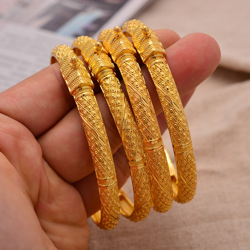 Ethiopian Faux Gold Bracelet/Bangles (4pc set)