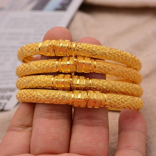 Ethiopian Faux Gold Bracelet/Bangles (4pc set)