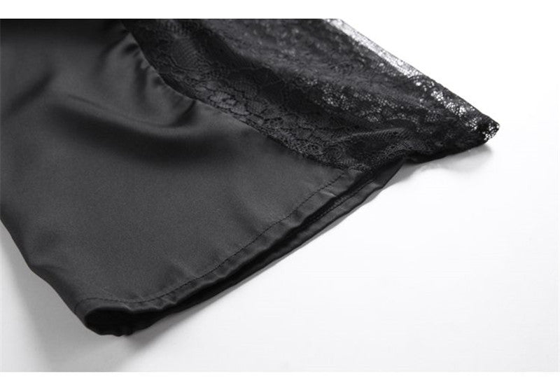 Faux Silk Pajamas Three Piece Sets