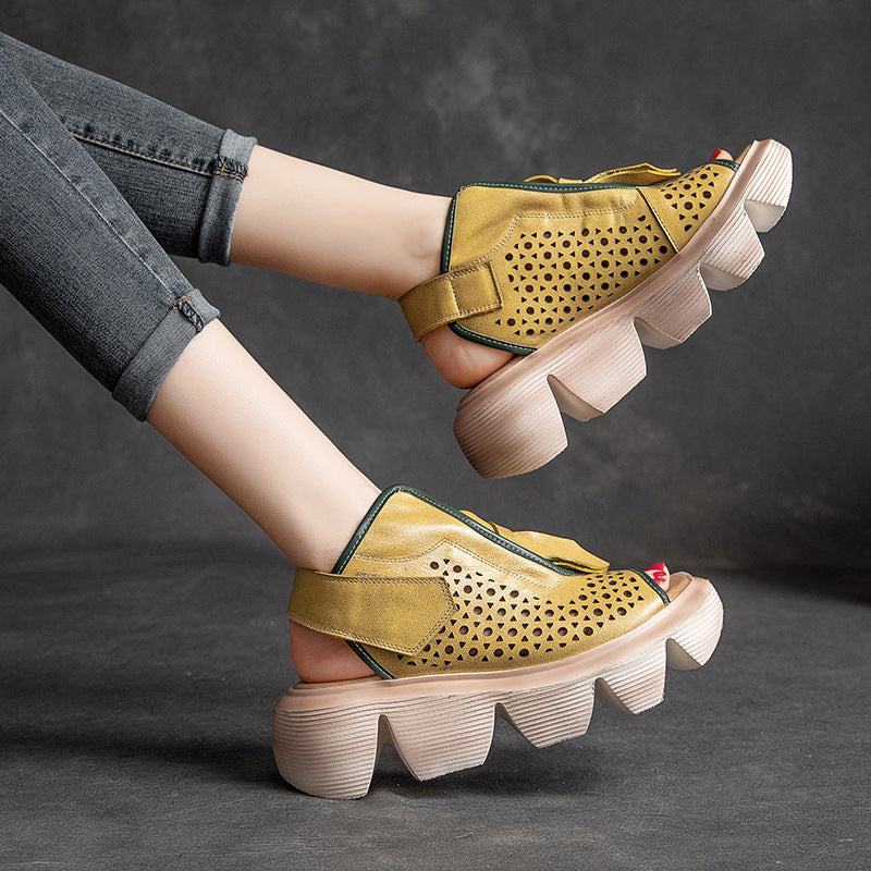 Zhongbang Velcro Platform Sandals