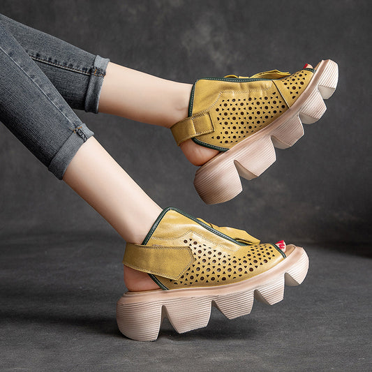 Zhongbang Velcro Platform Sandals