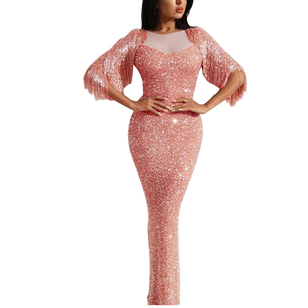 Tassel Bling Slim-fit Mermaid Dress