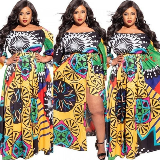 African Floral Dress for Bigger Girls (L to 4XL)