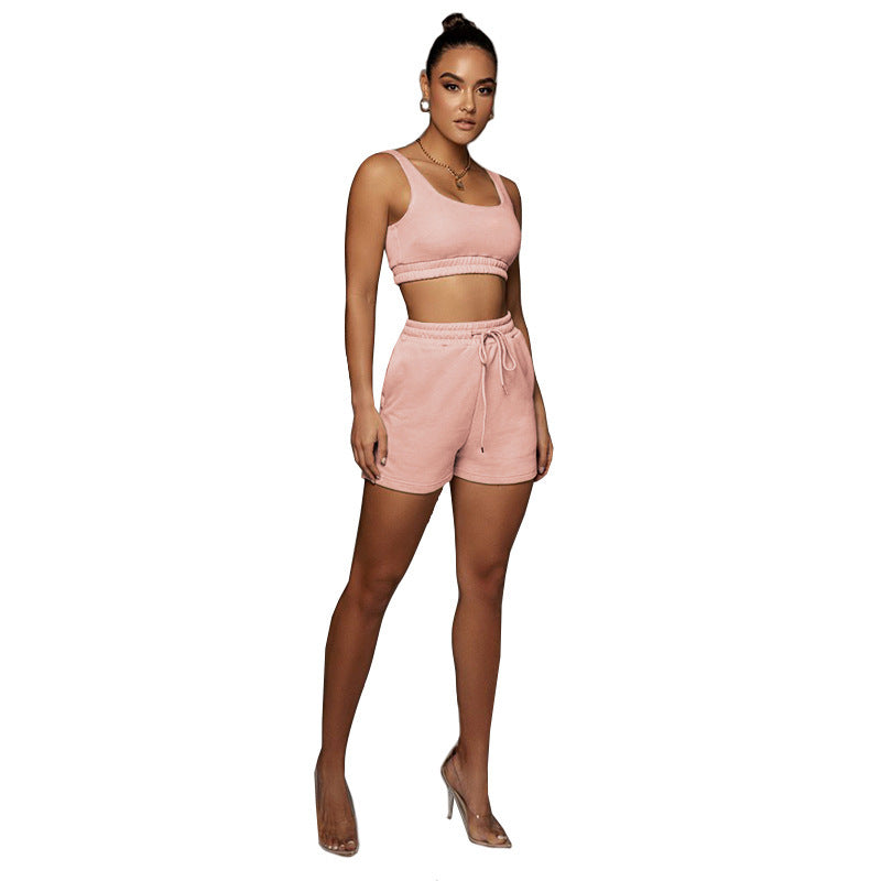 Tank Top & Shorts Two Piece Sweatshirt Set