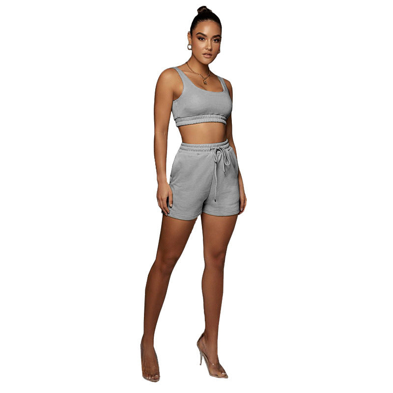 Tank Top & Shorts Two Piece Sweatshirt Set