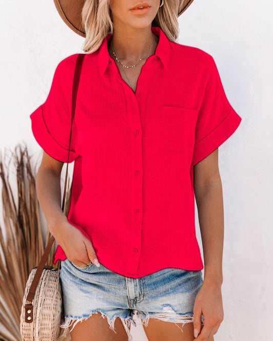 Lapel Button Button Cardigan Shirt (up to 3XL)