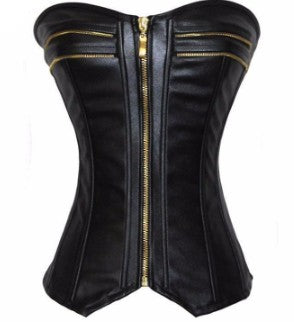 Faux Leather Corset